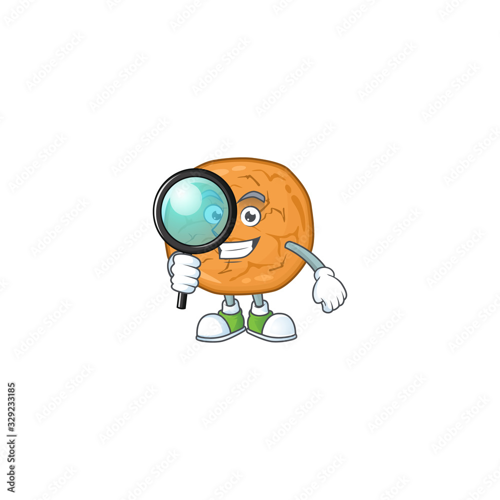Cool and Smart molasses cookies Detective mascot design style