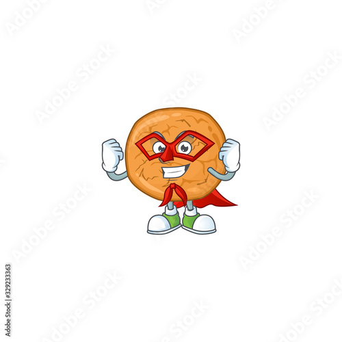 A picture of molasses cookies dressed as a Super hero cartoon character