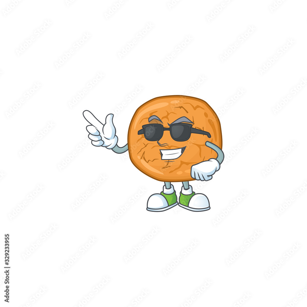 Obraz premium Cute molasses cookies cartoon character design style with black glasses