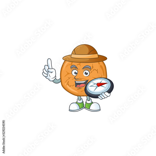 Molasses cookies an experienced explorer working using a compass