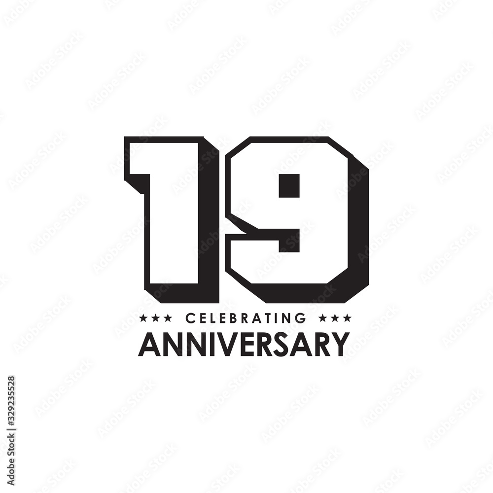 19th year anniversary logo design vector template 19th year anniversary logo design vector template