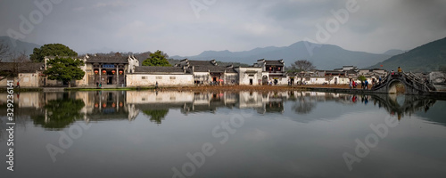 Panorama view at Hongcun ancient village is one of the Unesco world heritage of China.