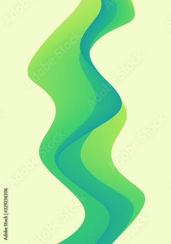 Abstract wavy background with modern gradient colors. Trendy liquid design. Motion sound wave. Vector illustration for banners, flyers and presentation.