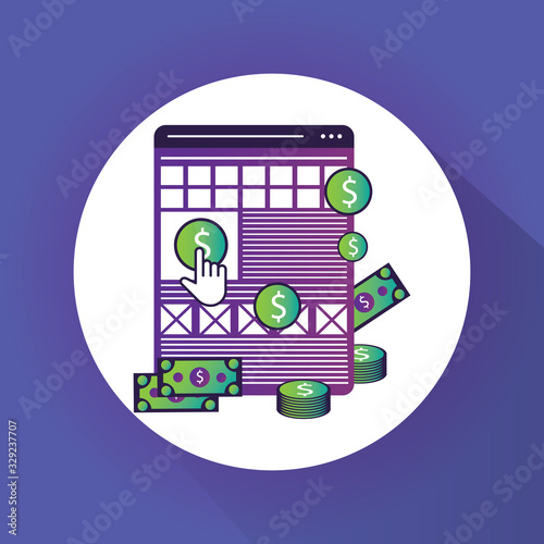 e commerce & strategy concept with "pay per click" marketing and advertising icon