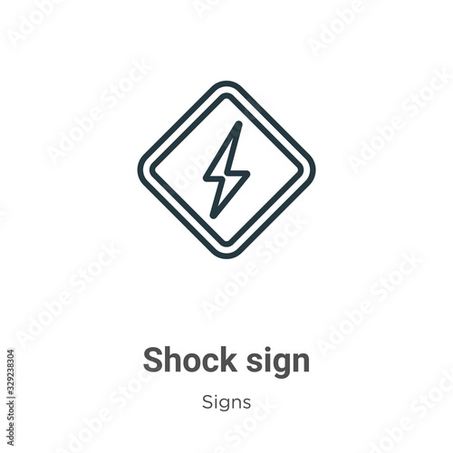 Free Download Shock sign outline vector icon. Thin line black shock sign icon, flat vector simple element illustration from editable signs concept isolated stroke on white background - GFXLoad