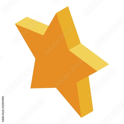 Gold star icon. Isometric of gold star vector icon for web design isolated on white background
