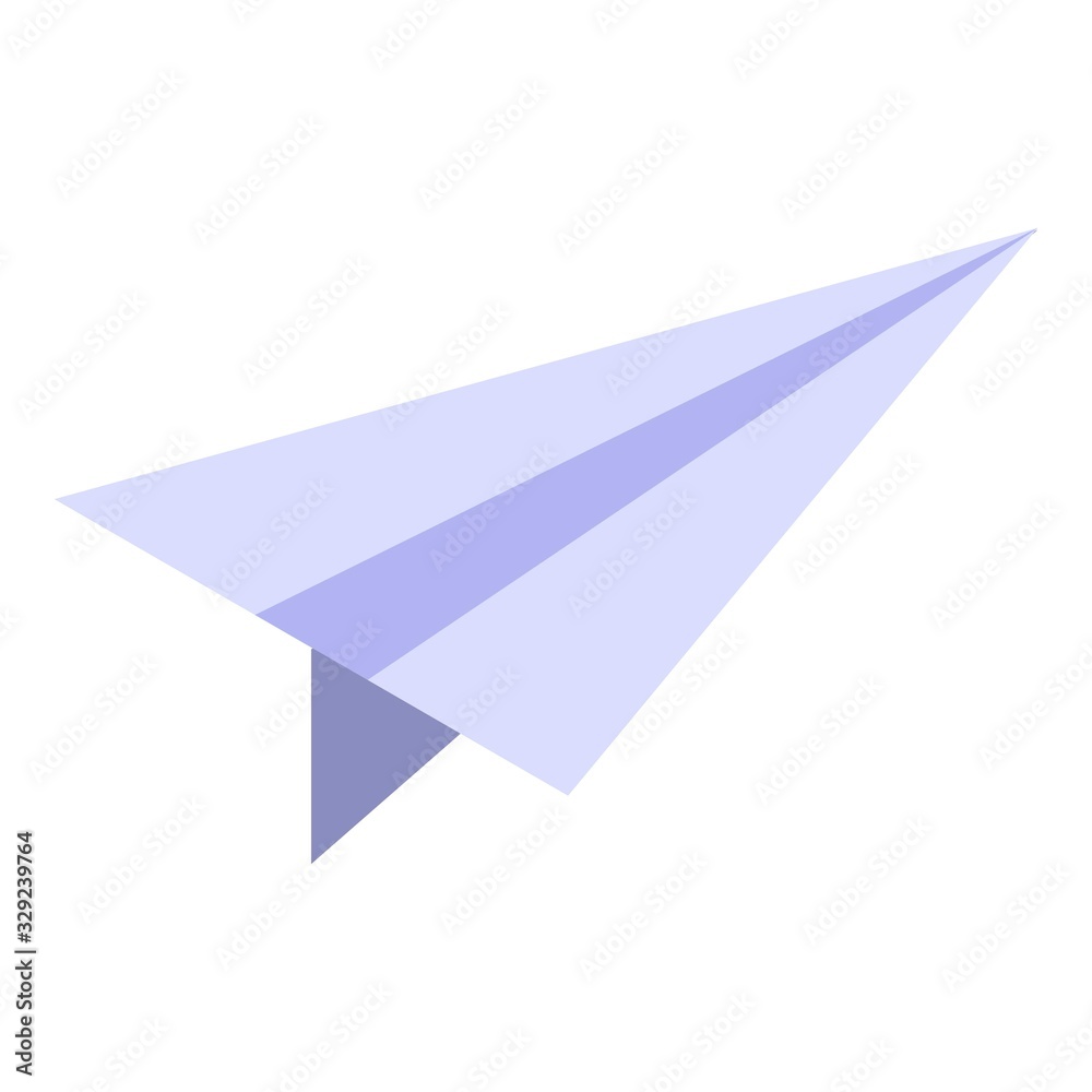 Paper airplane icon. Isometric of paper airplane vector icon for web design isolated on white background Paper airplane icon. Isometric of paper airplane vector icon for web design isolated on white background