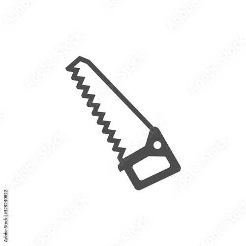 Saw black vector icon, garden tool, equipment and accessory. Isolated single illustration © primulakat