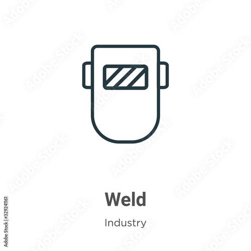 Weld outline vector icon. Thin line black weld icon, flat vector simple element illustration from editable industry concept isolated stroke on white background