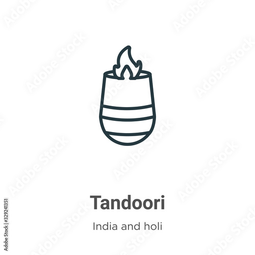 Tandoori outline vector icon. Thin line black tandoori icon, flat vector simple element illustration from editable india concept isolated stroke on white background