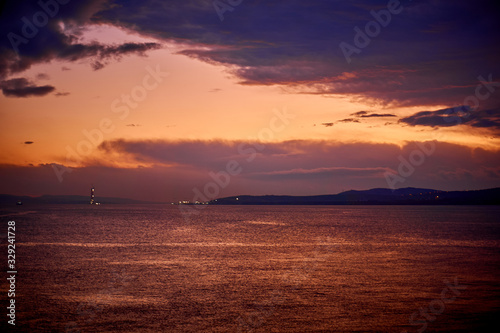 A beautiful view from Dardanelles strait at sunset