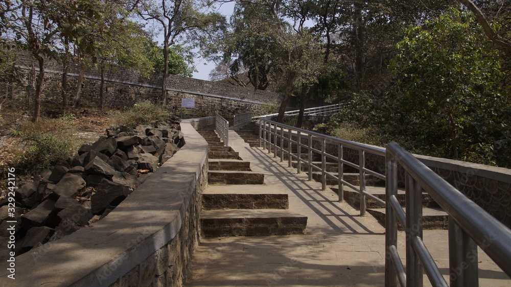 Stairs leading up the mountain