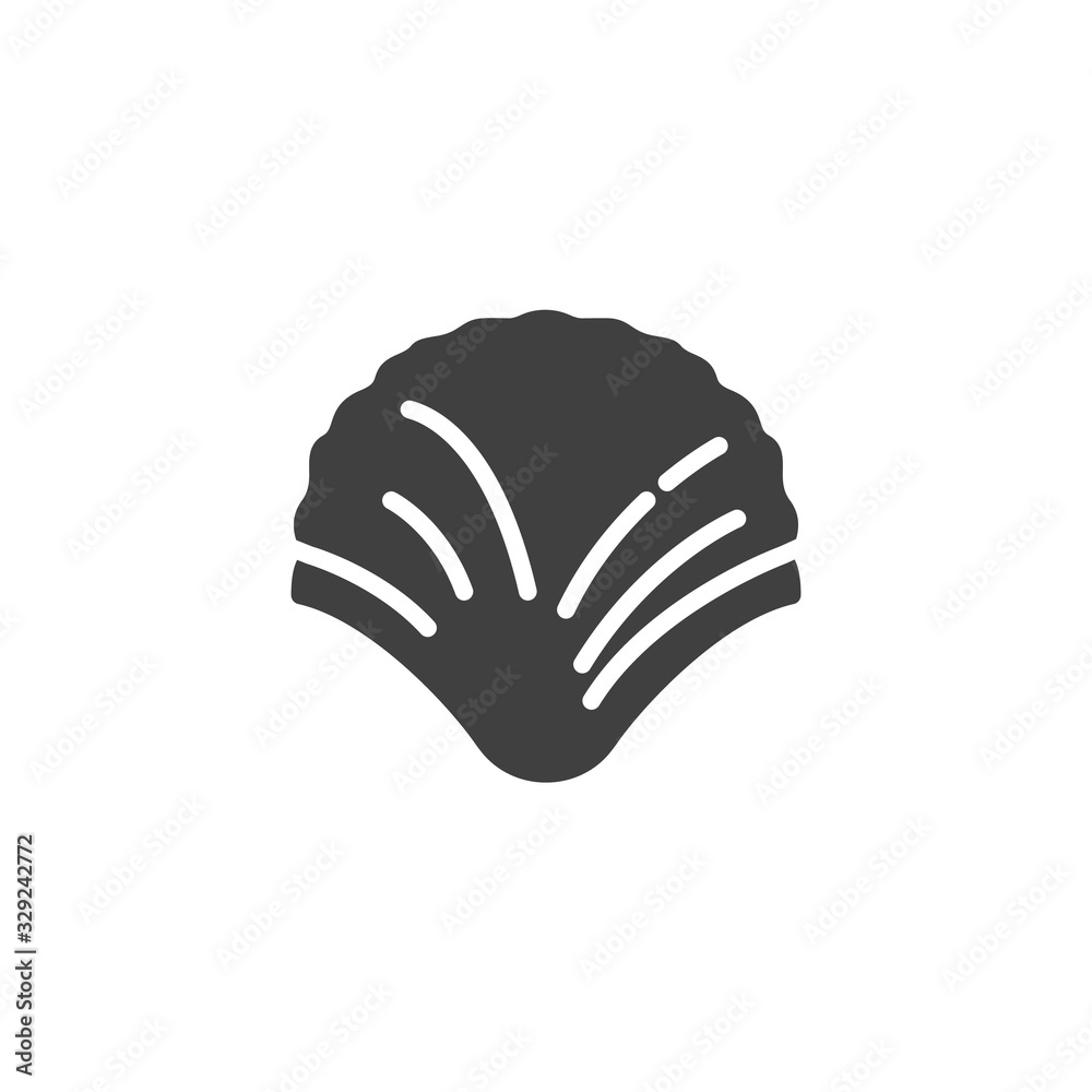 Seashell vector icon. filled flat sign for mobile concept and web design. Scallop, shell glyph icon. Symbol, logo illustration. Vector graphics Seashell vector icon. filled flat sign for mobile concept and web design. Scallop, shell glyph icon. Symbol, logo illustration. Vector graphics
