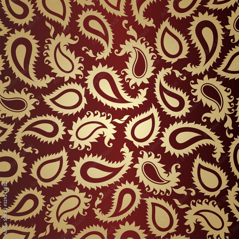 Naklejka premium traditional paisley floral pattern , textile , Rajasthan, India 