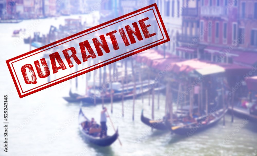 Obraz premium Precautionary security measures to counter the spread of Coronavirus in Italy.