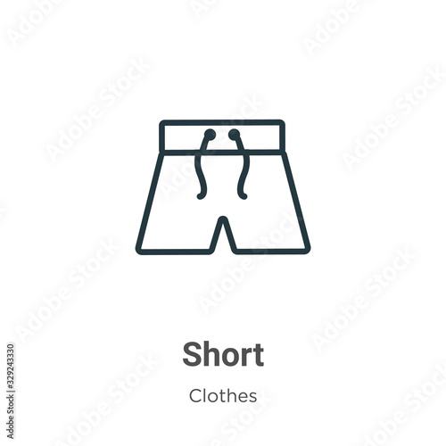 Short outline vector icon. Thin line black short icon, flat vector simple element illustration from editable clothes concept isolated stroke on white background