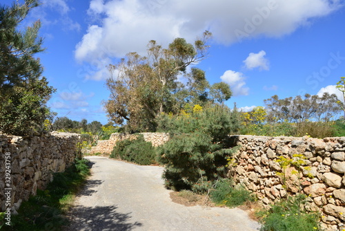 A country road at Dingli cliffs in Malta