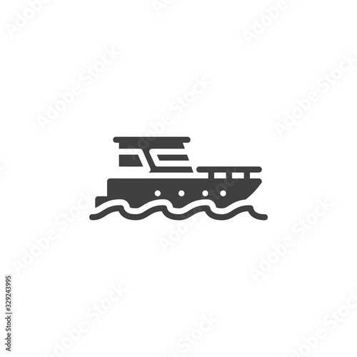 Sailing boat vector icon. filled flat sign for mobile concept and web design. Ship, boat glyph icon. Symbol, logo illustration. Vector graphics