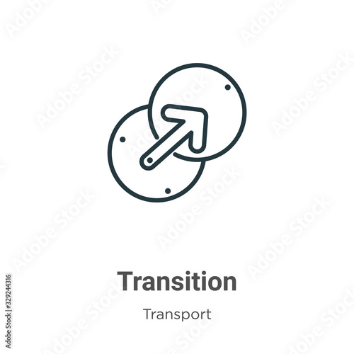 Transition outline vector icon. Thin line black transition icon, flat vector simple element illustration from editable transport concept isolated stroke on white background