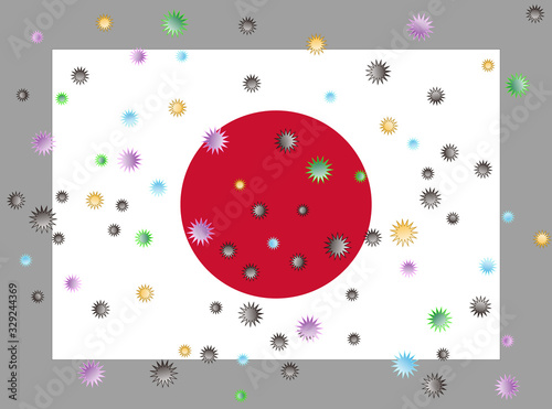 日本にウイルスの感染が広がったイメージ画像