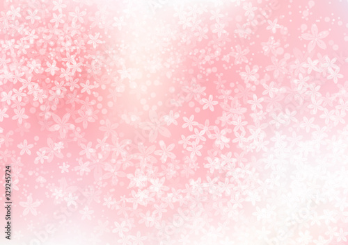 桜ピンク色グラデーションとキラキラ光のイメージ背景