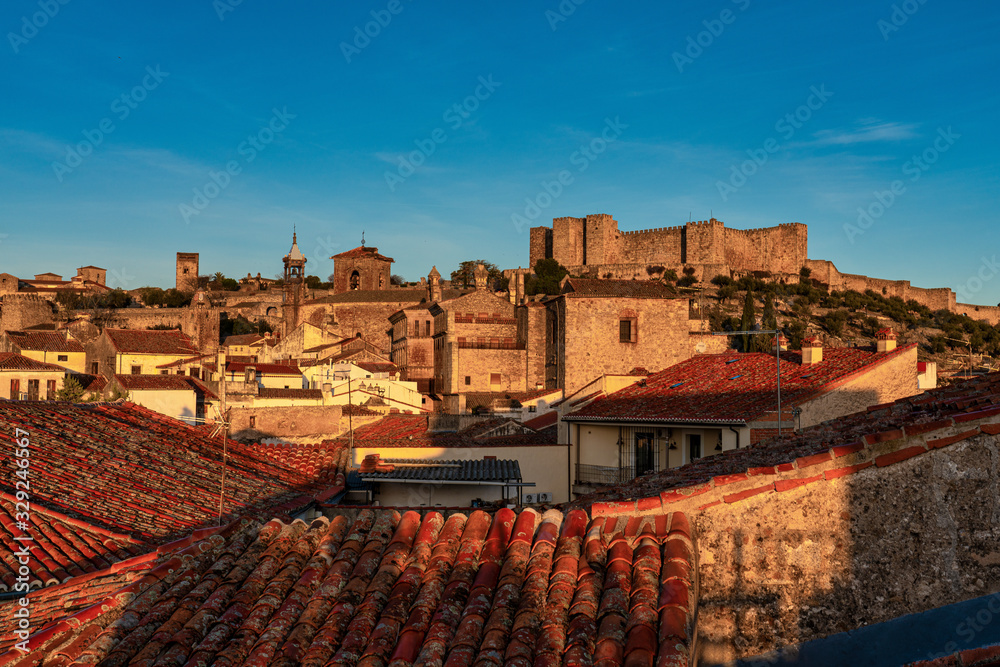 Medieval town of Trujillo at sunrise, Extremadura, Spain