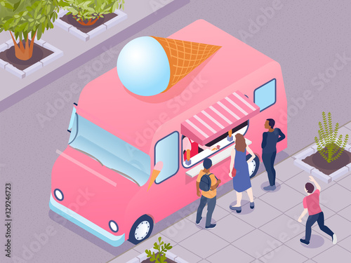 Plakat Isometric Ice Cream Illustration