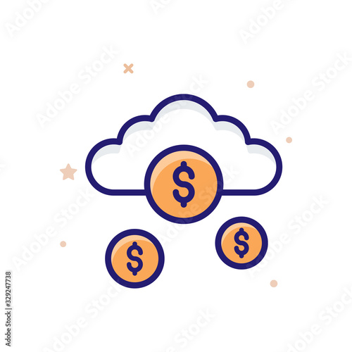 Funding Platform Vector illustration Outline Filled With Color Background and Investment icon.