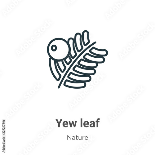 Fotografia Yew leaf outline vector icon