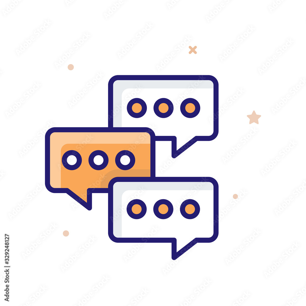 Naklejka premium Business Dialog Vector illustration Outline Filled With Color Background and Investment icon.