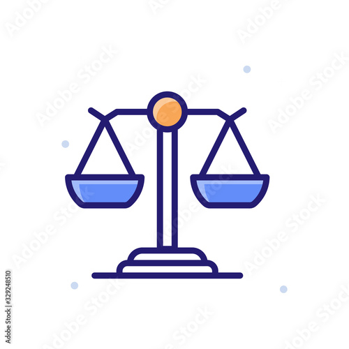 Balancing Vector illustration Outline Filled With Color Background and Investment icon.