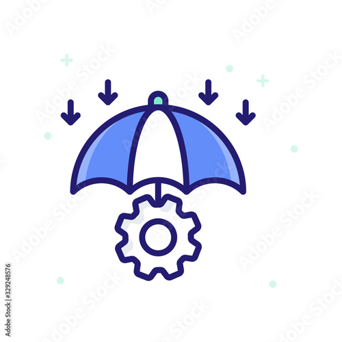 Risk Management Vector illustration Outline Filled With Color Background and Investment icon.