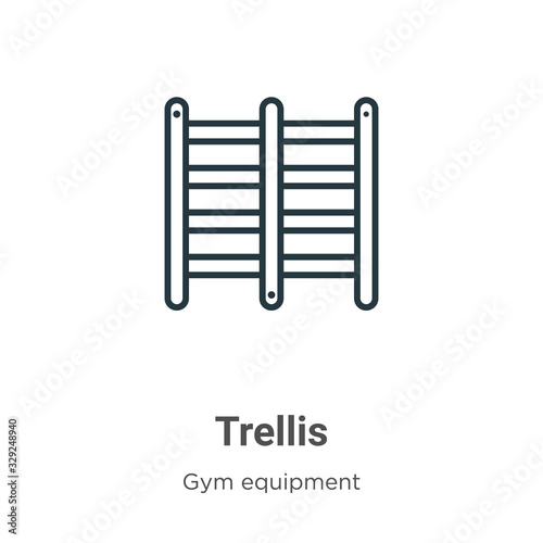 Trellis outline vector icon. Thin line black trellis icon, flat vector simple element illustration from editable gym equipment concept isolated stroke on white background