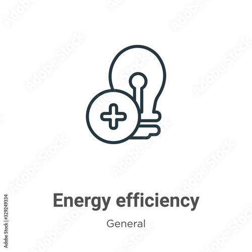 Energy efficiency outline vector icon. Thin line black energy efficiency icon, flat vector simple element illustration from editable general concept isolated stroke on white background