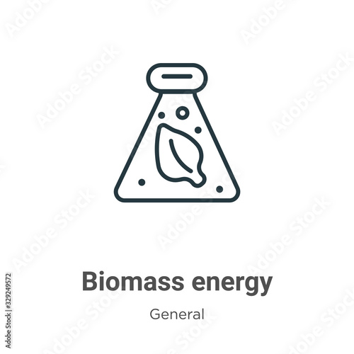 Biomass energy outline vector icon. Thin line black biomass energy icon, flat vector simple element illustration from editable general concept isolated stroke on white background