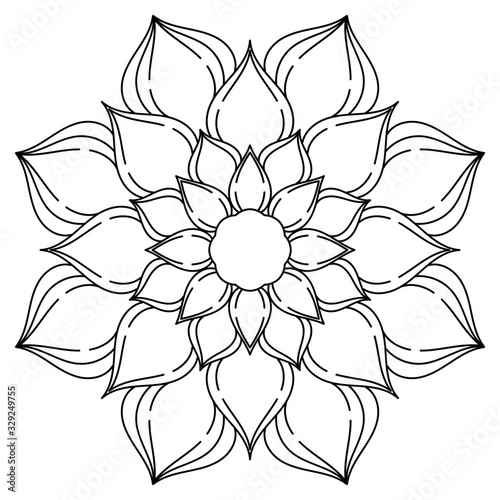 Circle flower of mandala with floral ornament pattern,Vector mandala relaxation patterns unique design with nature style, Hand drawn pattern,Mandala template for page decoration cards, book, logos