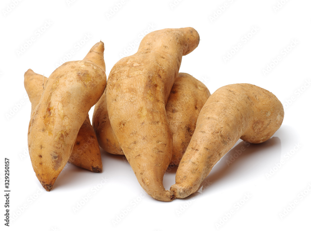 sweet potatoes on the white background sweet potatoes on the white background