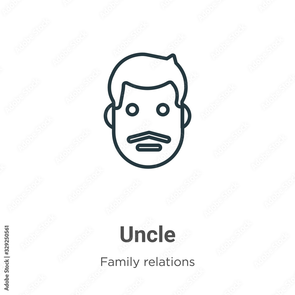 Uncle outline vector icon. Thin line black uncle icon, flat vector simple element illustration from editable family relations concept isolated stroke on white background