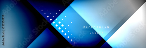 Abstract background - squares and lines composition created with lights and shadows. Technology or business digital template