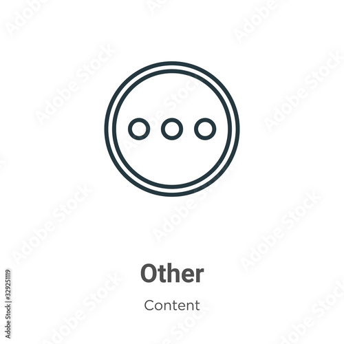 Other outline vector icon. Thin line black other icon, flat vector simple element illustration from editable content concept isolated stroke on white background photo