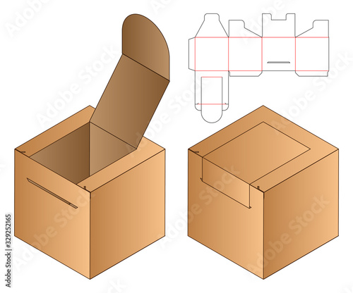 Box packaging die cut template design. 3d mock-up