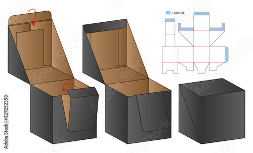 Box packaging die cut template design. 3d mock-up