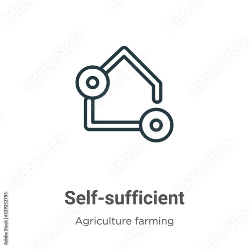 Self-sufficient outline vector icon. Thin line black self-sufficient icon, flat vector simple element illustration from editable agriculture farming and gardening concept isolated stroke on white