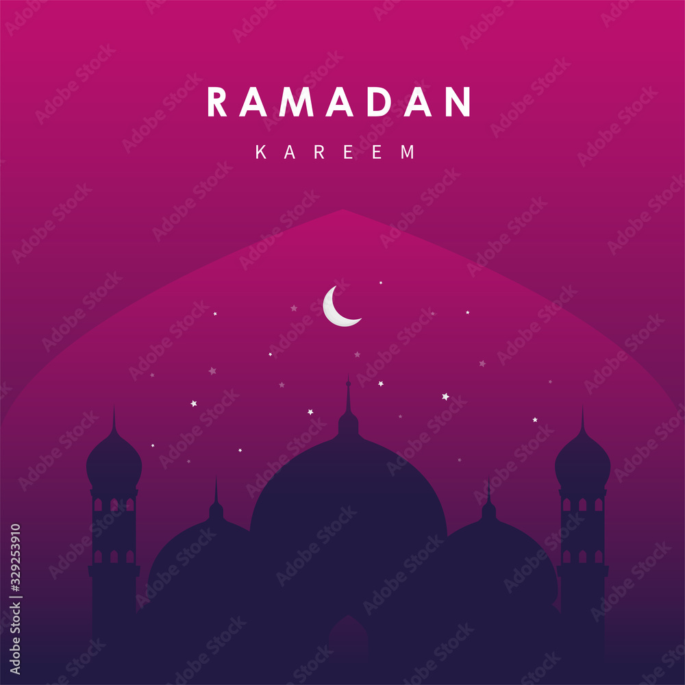 Ramadan Kareem beautiful greeting card. Vector illustration