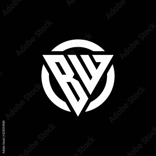 Foto BW logo with triangle shape and circle rounded design template