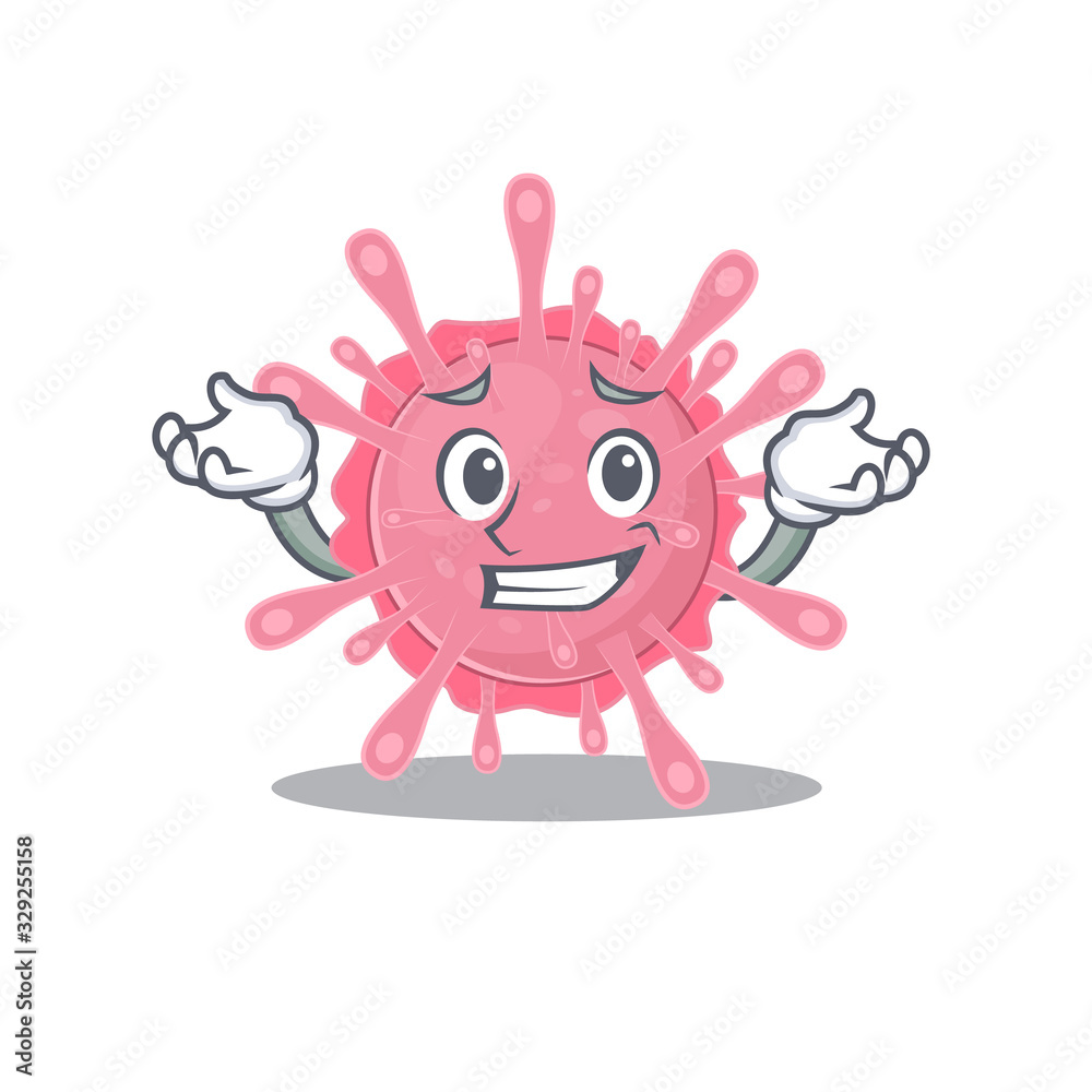 Happy face of corona virus germ mascot cartoon style Happy face of corona virus germ mascot cartoon style