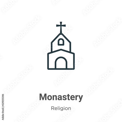 Fotografie, Obraz Monastery outline vector icon