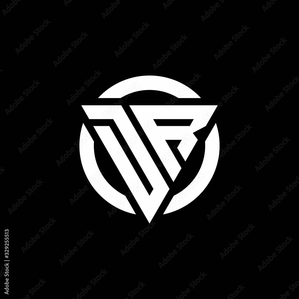 DR logo with triangle shape and circle rounded design template Stock ...