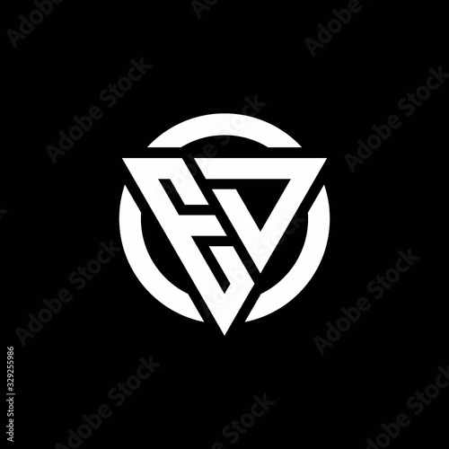 Free Download ED logo with triangle shape and circle rounded design template - GFXLoad