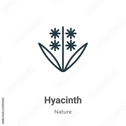 Hyacinth outline vector icon. Thin line black hyacinth icon, flat vector simple element illustration from editable nature concept isolated stroke on white background